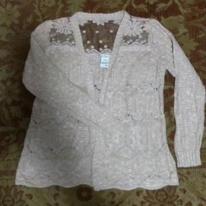 American Rag Crochet Open Cardigan Boho